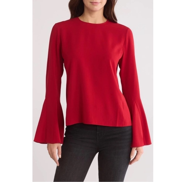 Frame Denim Tops - NEW FRAME Bell Sleeve Top Red